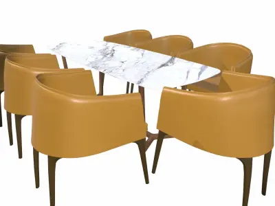 Dining Set Low-poly 3D model purchase