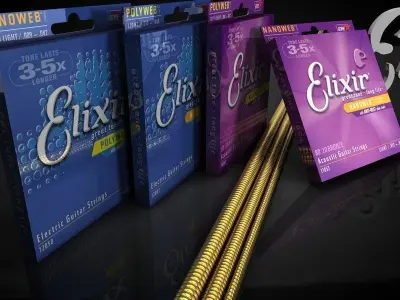 Elixer Guitar Strings Free 3D model