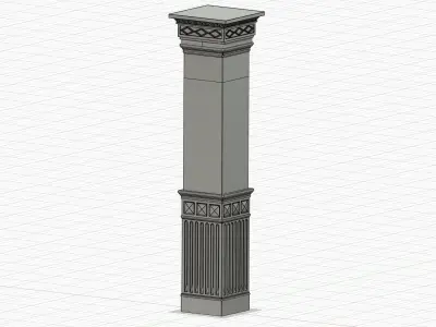 Printable 3D Model Components of Retro Upholstery Columns 3D print model