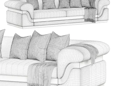 Tudora Art Deco Sofa by Evgor Luxury 3D model