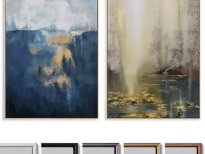 Abstract Painting Frame set 3D model 91