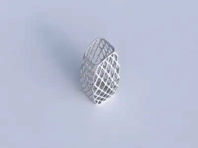 Vase arc rectangle with diagonal grid lattice 3D print model
