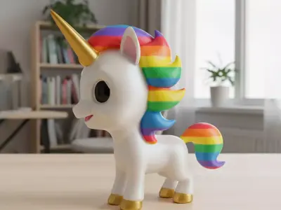 Cute Unicorn Statue 3D Model 3D print model