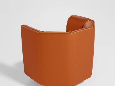 Orange LOUNGE CHAIR Dutchbone FLOWER 3D model