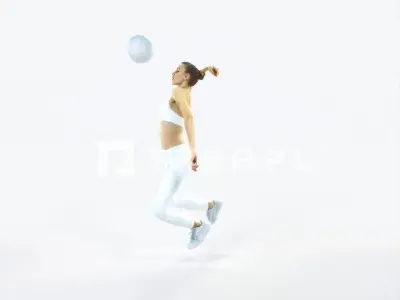 Beauty 17M Jumping Smashing Jumping Sports Woman Low-poly 3D model