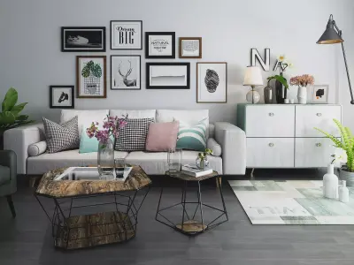 Modern Luxury Living Room Set   3D model