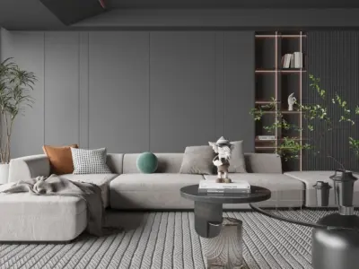 Modern living room-7 3D model