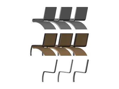 Miniature office reception chair mockup prop 3D print model