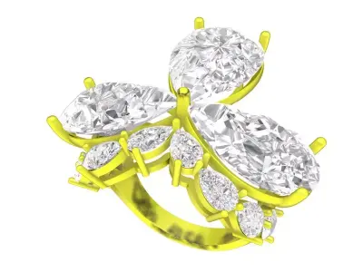 A7454 Luxury HongKong Style Diamond Women Ring 3D print model
