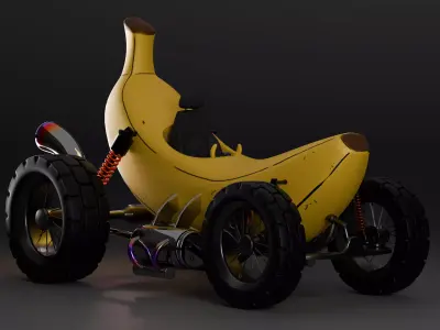 Banana Car Game Ready 3D Model 3D model