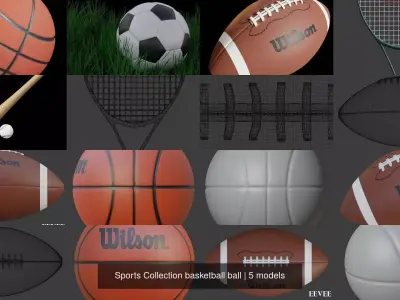 Sports Collection basketball ball 3D Model Pack