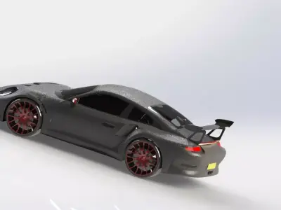 Porsche 911 Car 3D STEP IGES STL SolidWorks OBJ Blender Low-poly 3D model