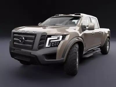 Nissan 4x4 Car Metallic Toupee Low-poly 3D model
