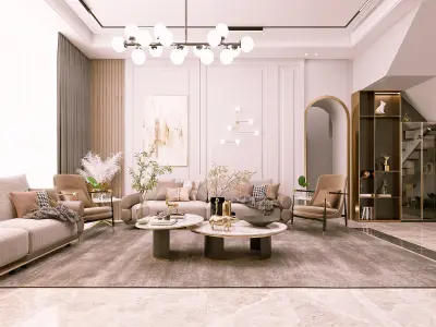 living room hall 3D model