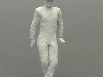 Racing driver with Cap standing 3D print model 3D print model