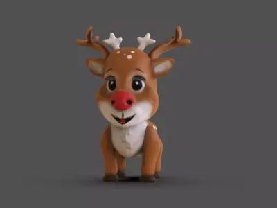 Reindeer Toon Low-poly 3D model