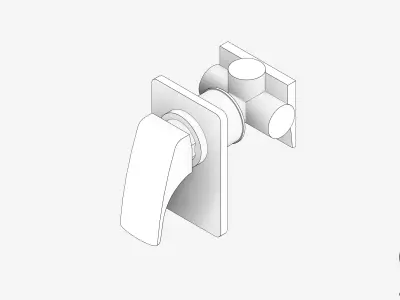 Wall Mixer Tap - Luxury - Rapid Low-poly 3D model