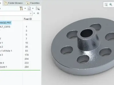 Creo Flange Design and Automation 3D model