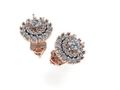 Diamond earring 3d render 3D print model