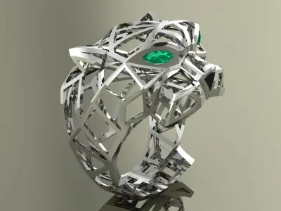 Panthere Ring Gold  3D print model