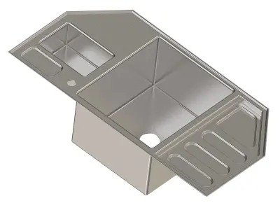 Premium Steel Kitchen Sink 3D print model