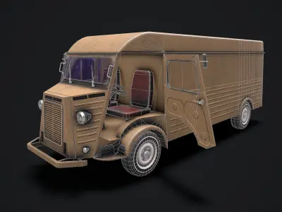 Gameready old van Low-poly 3D model