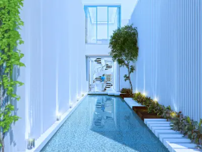 House with pool 3d 3D model