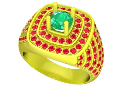 Luxury Multilayer Halo Gemstone Men Ring 3D Model 5061 3D print model