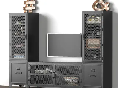 Media Wall Sets 3D Model Collection