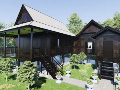 Perlis Traditional House of Malaysia 3D model