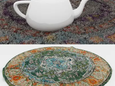 Round Rug Set 219 3D model