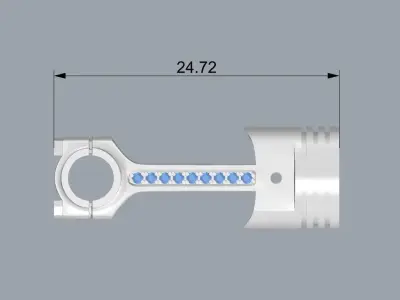 Piston rod gold pendant 3d printable engine necklace stl file  3D print model