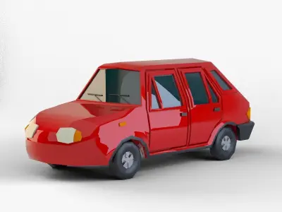 car low-poly 3d model  cartoon cuv Low-poly 3D model