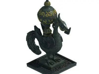 Bronze decoration - dragon statue 3D model