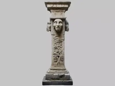 Ancient Stone Pillar - 3D Model Low-poly 3D model