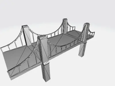 Small Bridges Modular Set for 3d Art Low-poly 3D model