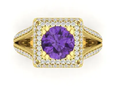 AV 660 Diamond Womens Engagement Ring 3D print model