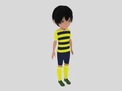 Soccer - Football  Player Low-poly 3D model 2