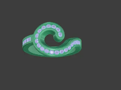 Wave Ring Minimalist 3D print model