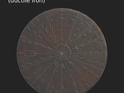 Sewer Lid - ductile iron - LOW Low-poly 3D model