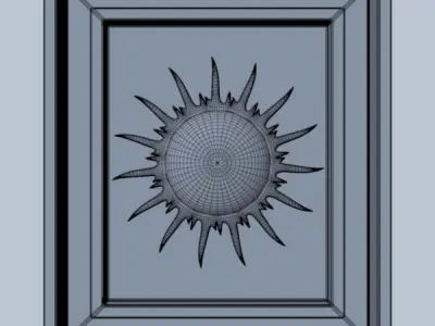 Sunburst Square Wood Detail 3D model