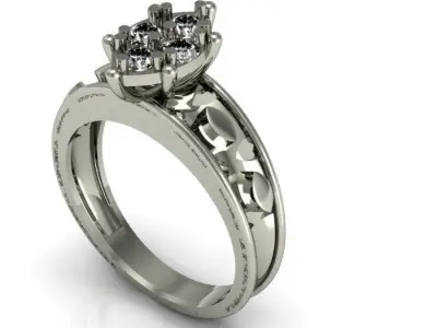 daimond ring 3D print model 4