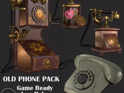 Old Phone Pack PBR 3D Model Collection