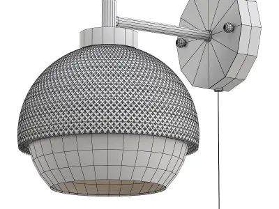 nocciola-70106-1 wall light with shade and gold accents 3D model