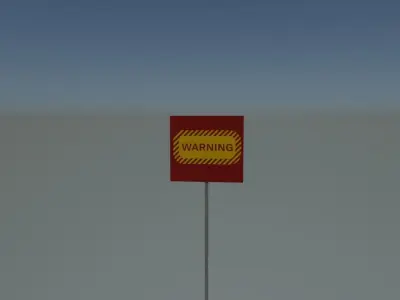 Warning sign Low-poly 3D model