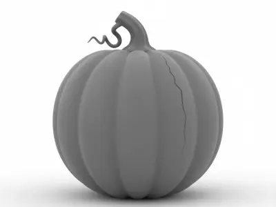 3D Model of Gray Jack O Lantern Pumpkin Halloween Decoration 3D print model