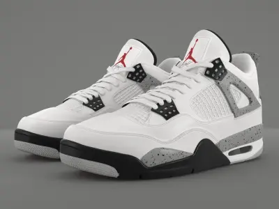 Air Jordan 4 Retro Cement PBR Low-poly 3D model
