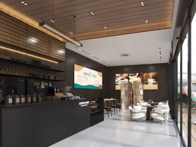 Coffe Shop 06 Low-poly 3D model