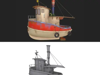 Ship cartoon 01 3D model