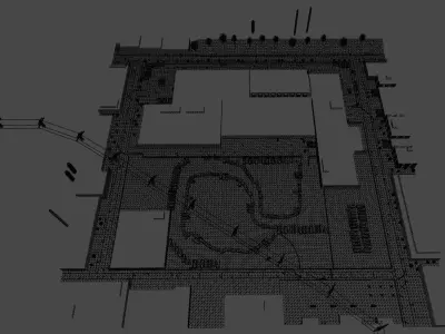 Industrial Area Racing Track Low-poly 3D model